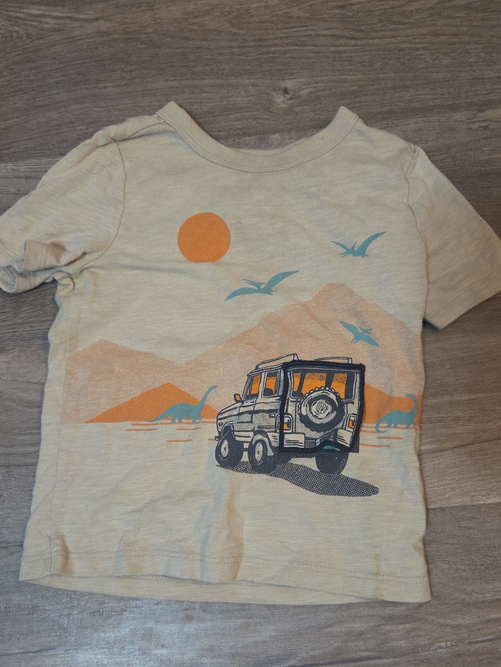 Dino Adventure Graphic Tee - Cream/Orange/Blue - Kids